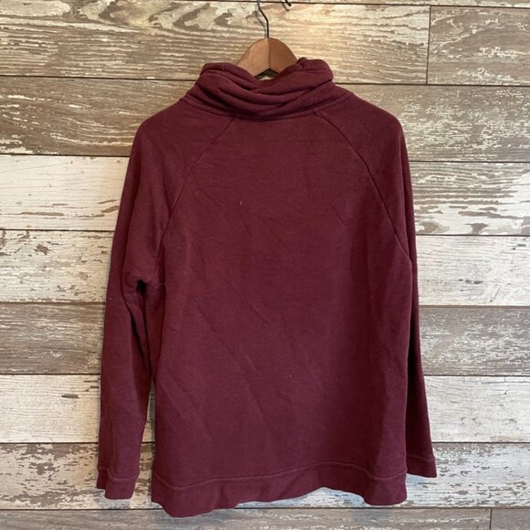 Nike Tech Cowl Neck Fleece Burgundy Women's Athletic Wear Pullover Sweatshirt - Picture 3 of 4